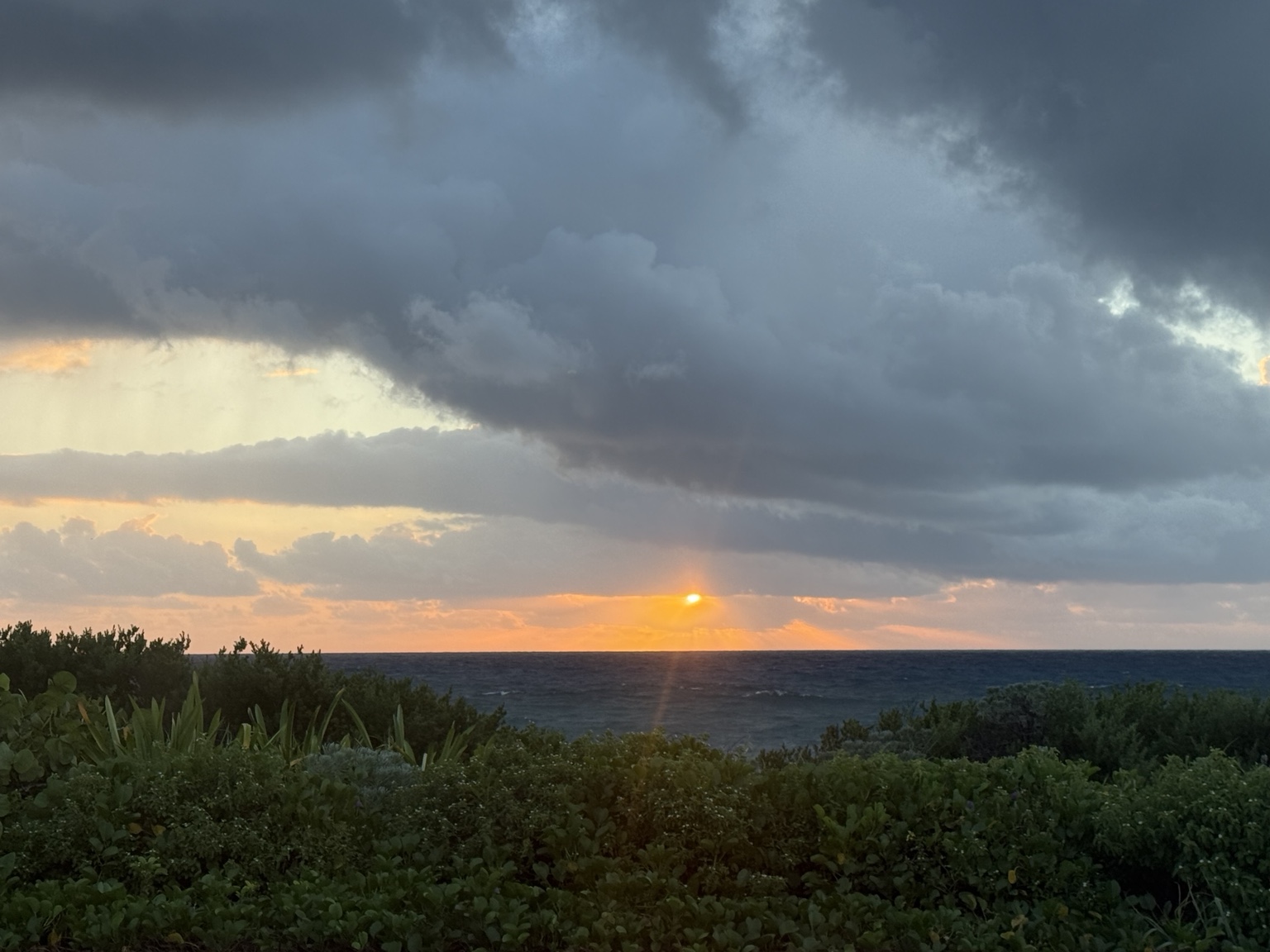Sunset over Cozumel's wild east coast.